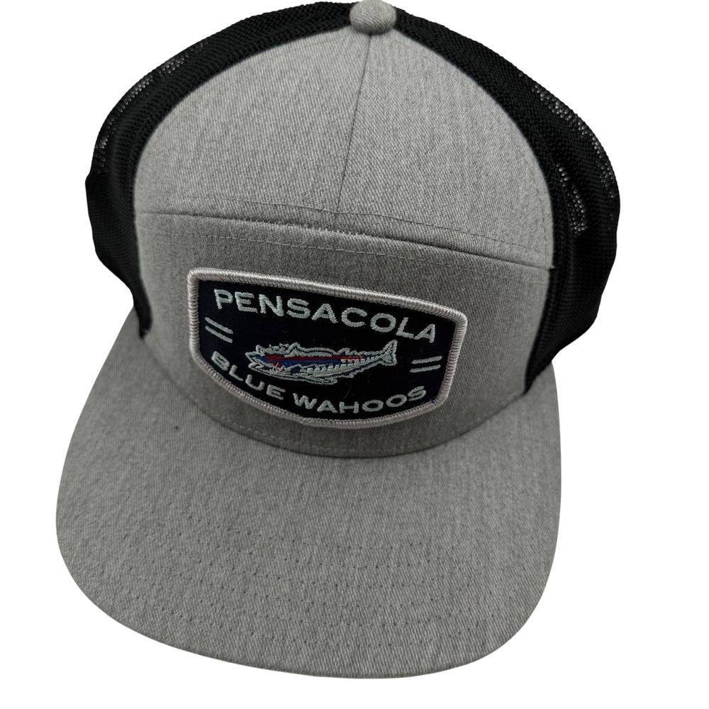 Pensacola Blue Wahoos Men's Baseball Cap Trucker Mesh Grey Black‎ Snapback